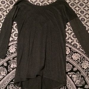 BRAND NEW gray strapped back 3/4 sleeve sweater